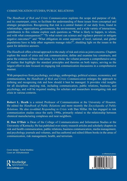 Produktbild: Handbook of Risk and Crisis Communication