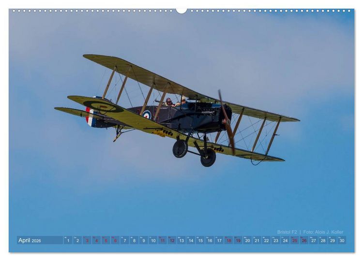 Produktbild: Historische Propellerflugzeuge 2026 (Wandkalender 2026 DIN A2 quer), CALVENDO Monatskalender