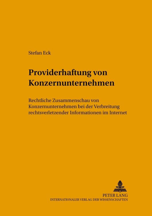 Produktbild: Providerhaftung von Konzernunternehmen