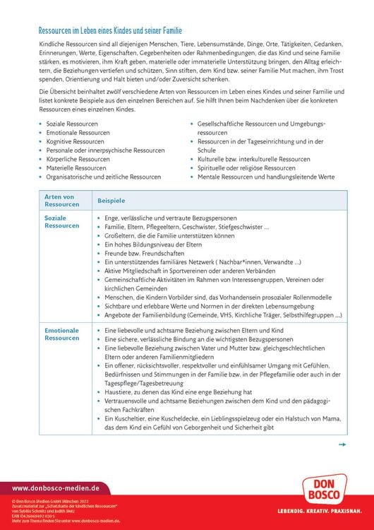 Produktbild: Schatzkarte der kindlichen Ressourcen