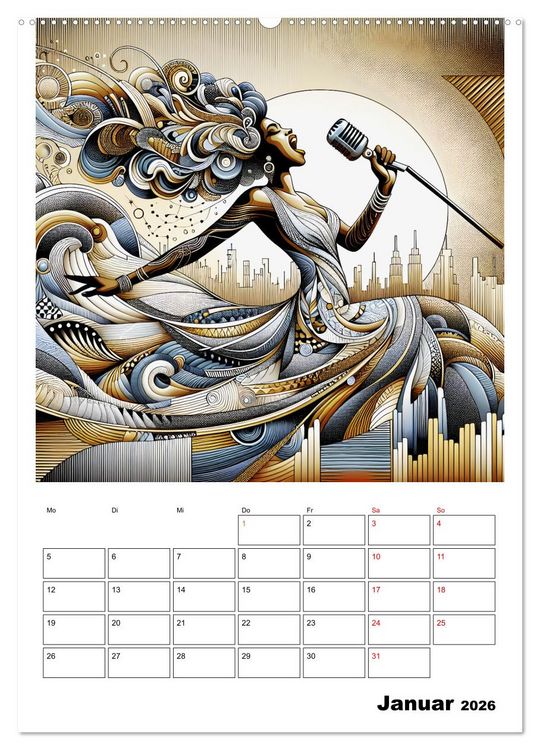 Produktbild: Taktvoll &ndash; Rhythmische Eleganz (Wandkalender 2026 DIN A2 hoch), CALVENDO Monatskalender