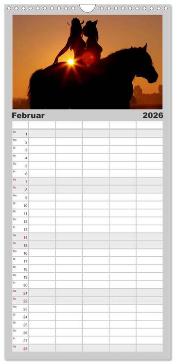 Produktbild: Familienplaner 2026 - Titanen Girls 2026 - erotische Frauen und starke Pferde mit 5 Spalten (Wandkalender, 21 x 45 cm) CALVENDO