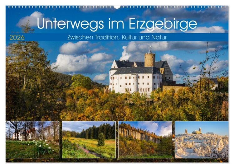 Produktbild: Unterwegs im Erzgebirge - Zwischen Tradition, Kultur und Natur (Wandkalender 2026 DIN A2 quer), CALVENDO Monatskalender