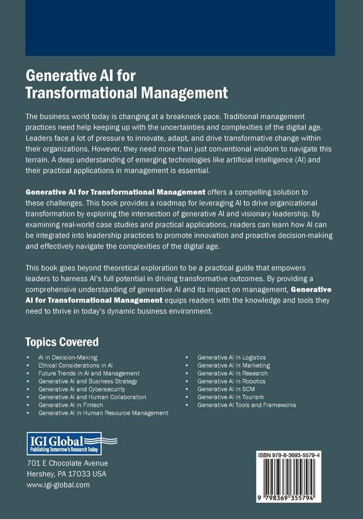 Produktbild: Generative AI for Transformational Management