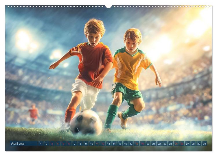 Produktbild: Fussball - Kids in Action (Wandkalender 2026 DIN A2 quer), CALVENDO Monatskalender