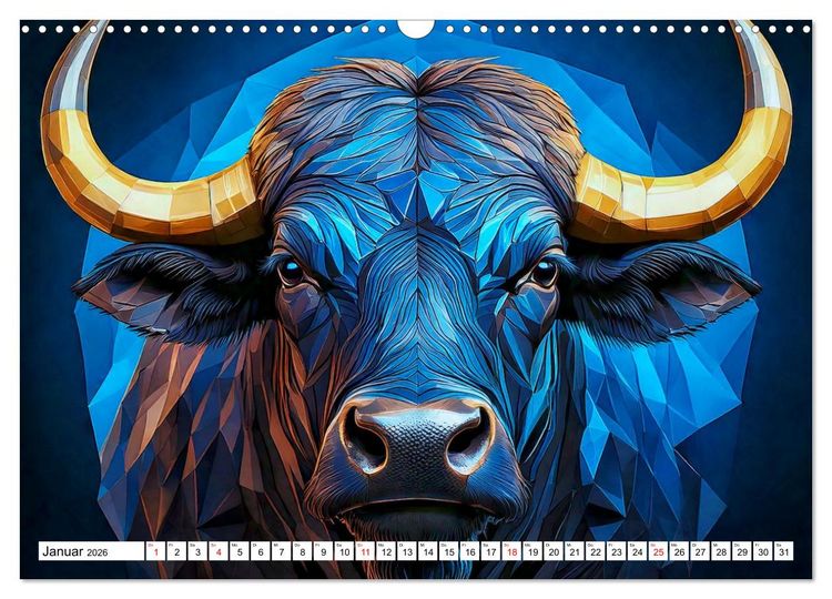 Produktbild: Low Poly Wildlife (Wandkalender 2026 DIN A3 quer), CALVENDO Monatskalender
