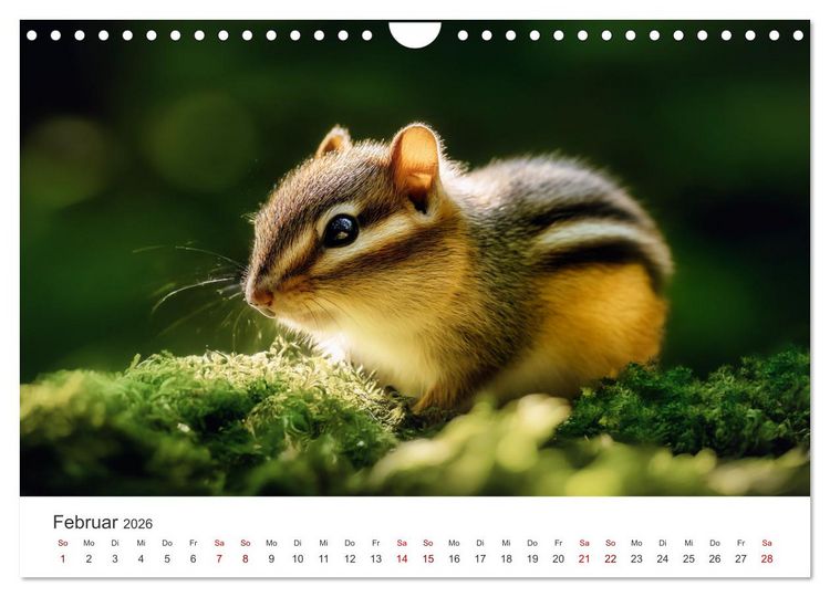 Produktbild: Backen voll - Ein Jahr mit Streifenh&ouml;rnchen (Wandkalender 2026 DIN A4 quer), CALVENDO Monatskalender