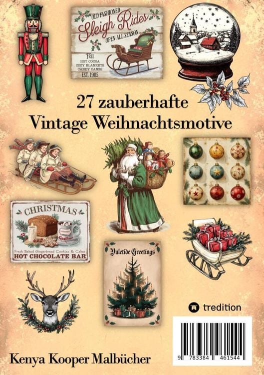 Produktbild: Malbuch Weihnachten - Malbuch f&uuml;r Erwachsene Vintage Weihnachten Malbuch