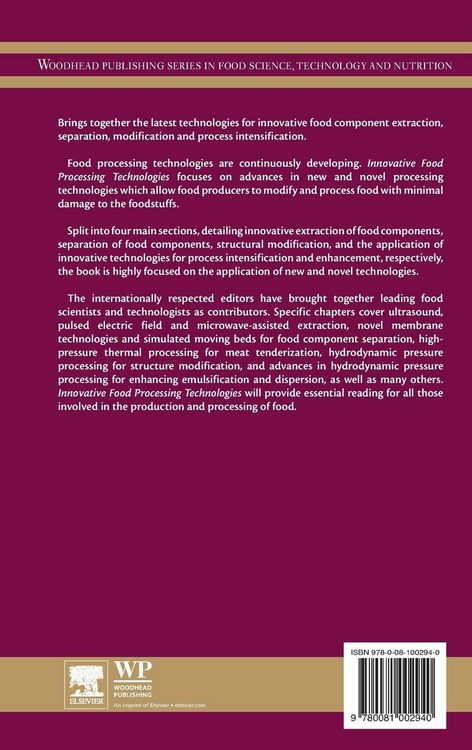 Produktbild: Innovative Food Processing Technologies