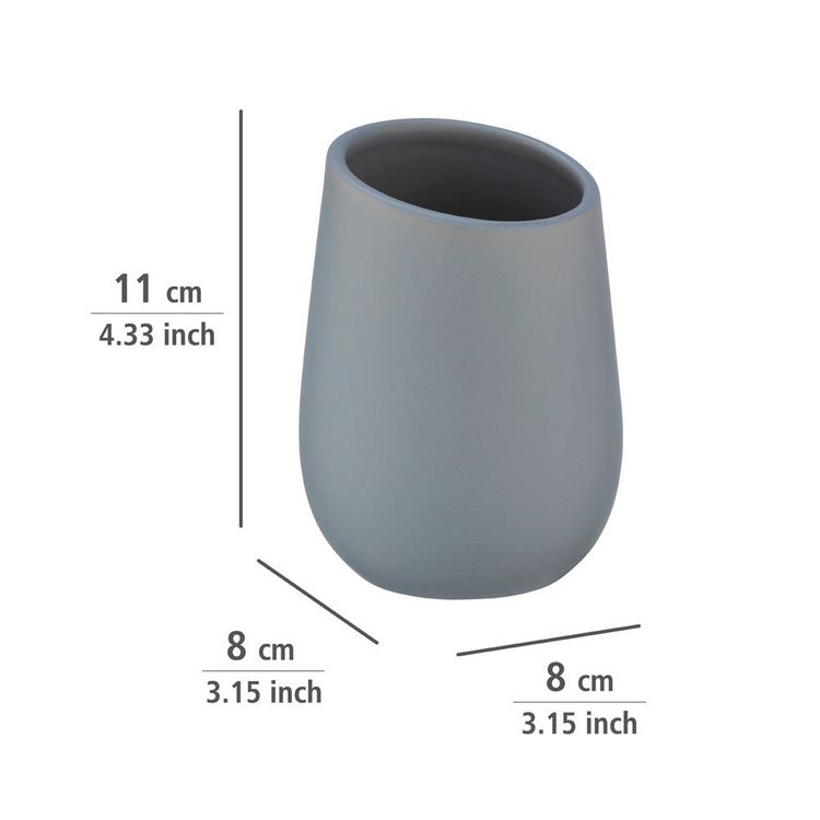 Produktbild: Waschtisch-Set Mod. Badi Grau, 2-tlg., 1 Zahnputzbecher, 1 Seifenspender