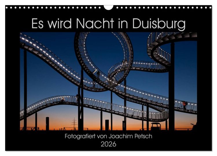 Produktbild: Es wird Nacht in Duisburg (Wandkalender 2026 DIN A3 quer), CALVENDO Monatskalender