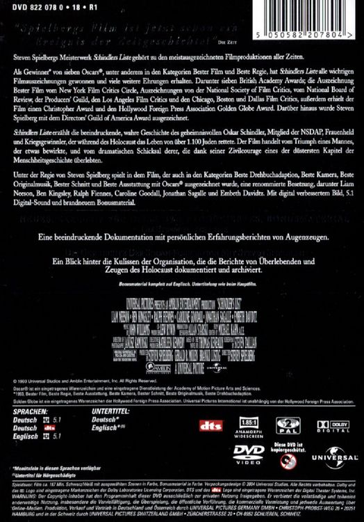 Produktbild: Schindlers Liste [2 DVDs]