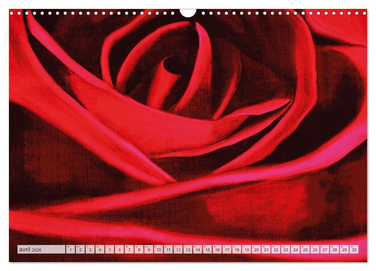 Produktbild: Roses peintes (Calendrier mural 2026 DIN A3 vertical), CALVENDO calendrier mensuel