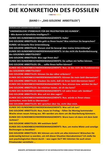 Produktbild: Die Konkretion des Fossilen / die Konkretion des Fossilen &ndash; &bdquo;arbeit f&uuml;r Alle&ldquo; Oder eine Institution der Toten Metaphern der Sozialdemokratie (bd 1/6)