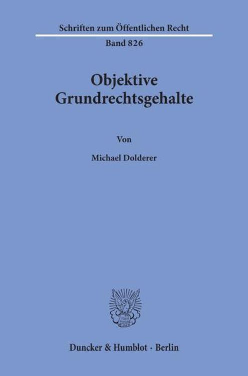 Produktbild: Objektive Grundrechtsgehalte.
