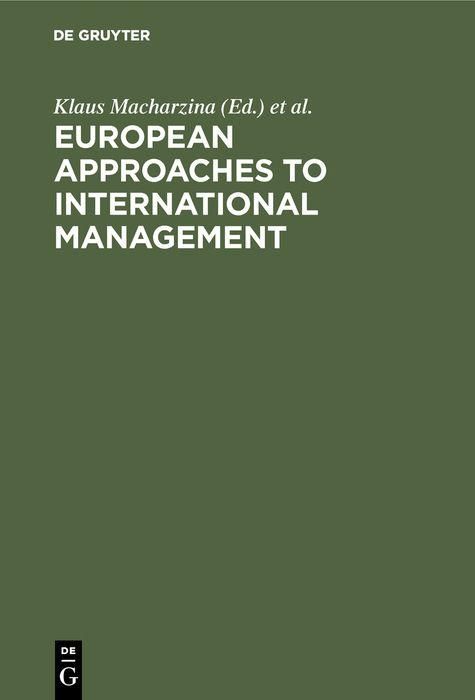 Produktbild: European Approaches to International Management