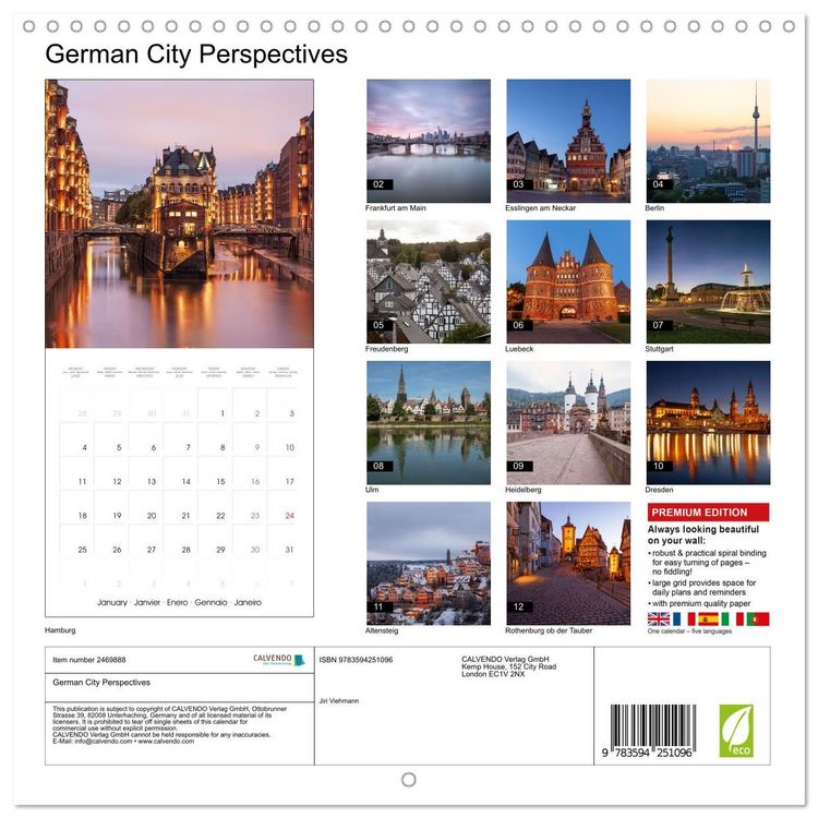 Produktbild: German City Perspectives (Wall Calendar 2027 12 &times; 12 Inch) CALVENDO 12 Month Wall Calendar