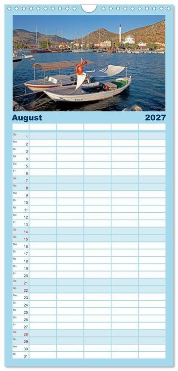 Produktbild: Familienplaner 2027 - Sommer an der T&uuml;rkischen &Auml;g&auml;is mit 5 Spalten (Wandkalender, 21 x 45 cm) CALVENDO