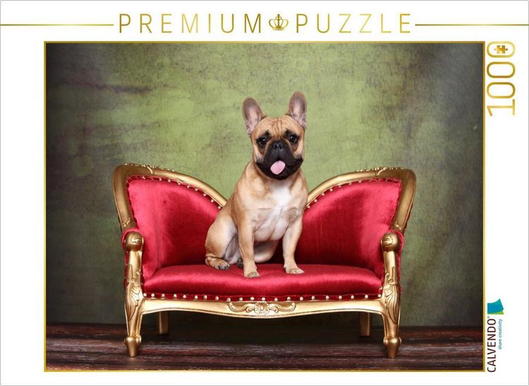 Produktbild: CALVENDO Puzzle Franz&ouml;sische Bulldogge / French Bulldog | 1000 Teile Lege-Gr&ouml;&szlig;e 64x48cm Foto-Puzzle f&uuml;r gl&uuml;ckliche Stunden