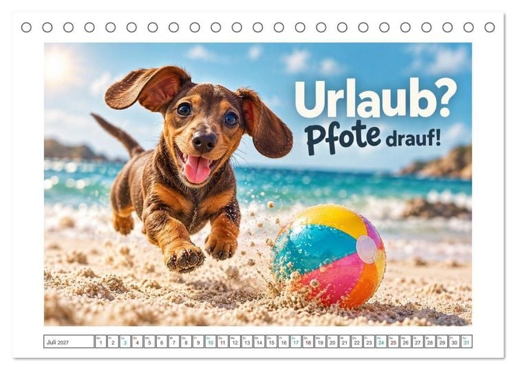 Produktbild: Zum Gl&uuml;ck gibt&rsquo;s Hunde (Tischkalender 2027 DIN A5 quer), CALVENDO Monatskalender