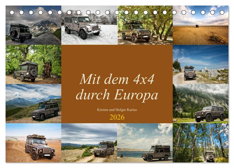 Produktbild: Mit dem 4x4 durch Europa (Tischkalender 2026 DIN A5 quer), CALVENDO Monatskalender
