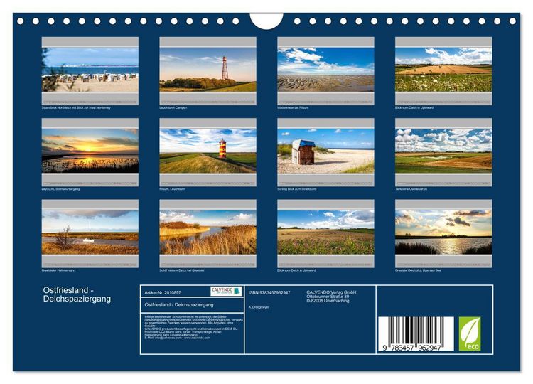 Produktbild: Ostfriesland - Deichspaziergang (Wandkalender 2026 DIN A4 quer), CALVENDO Monatskalender