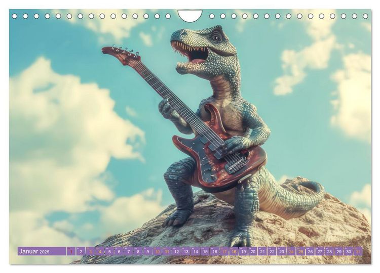 Produktbild: Dinos rocken ab (Wandkalender 2026 DIN A4 quer), CALVENDO Monatskalender