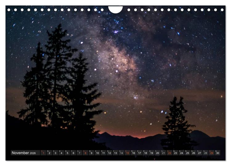 Produktbild: Himmelslichter - Mond und Sterne (Wandkalender 2026 DIN A4 quer), CALVENDO Monatskalender