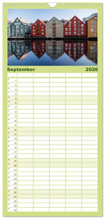 Produktbild: Familienplaner 2026 - Norwegen - Das wundersch&ouml;ne Land im Norden. mit 5 Spalten (Wandkalender, 21 x 45 cm) CALVENDO