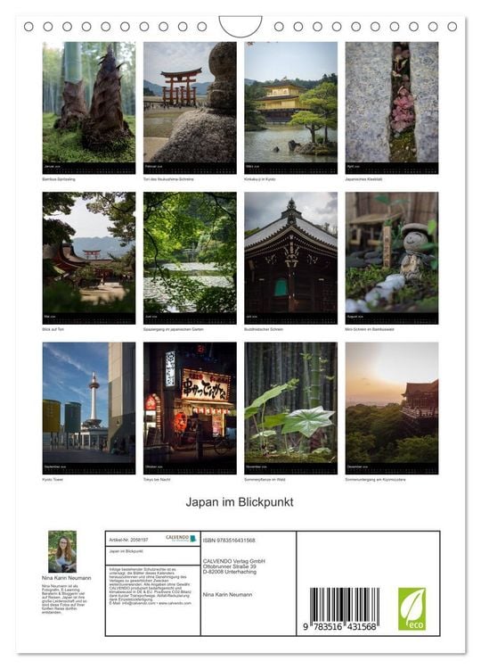 Produktbild: Japan im Blickpunkt (Wandkalender 2026 DIN A4 hoch), CALVENDO Monatskalender