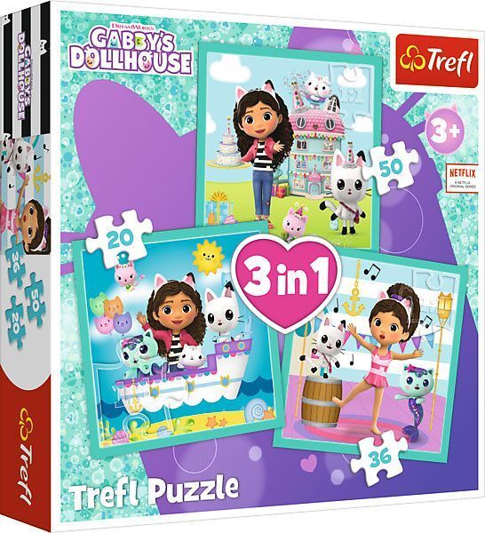 Produktbild: 3 in 1 Puzzle - Gabby's Dollhouse