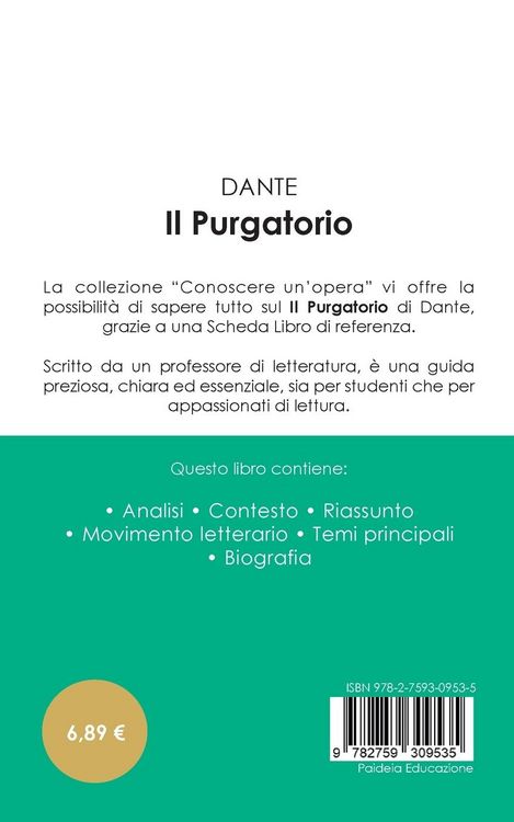 Produktbild: Scheda libro Il Purgatorio di Dante (analisi letteraria di riferimento e riassunto completo)