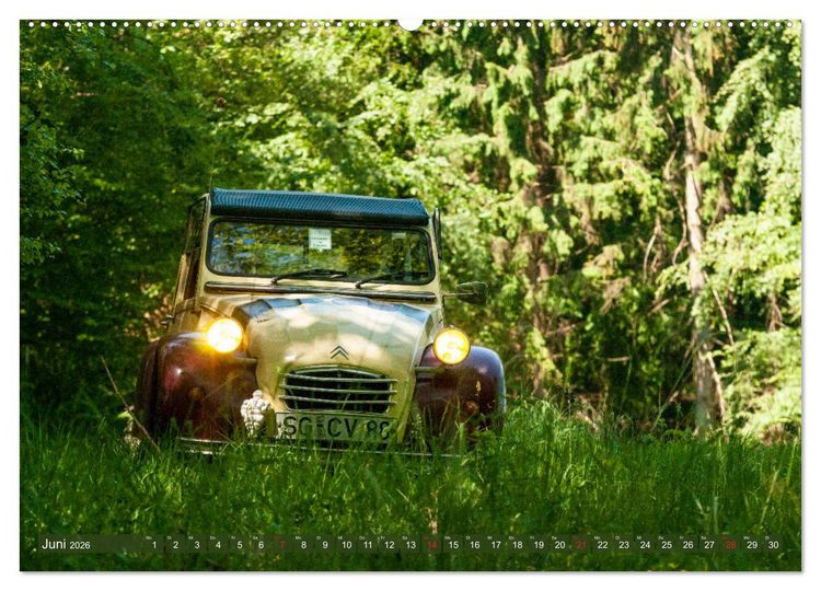 Produktbild: Die Ente ist sicher - Fahrspa&szlig; mit 2 CV Dolly (hochwertiger Premium Wandkalender 2026 DIN A2 quer), Kunstdruck in Hochglanz