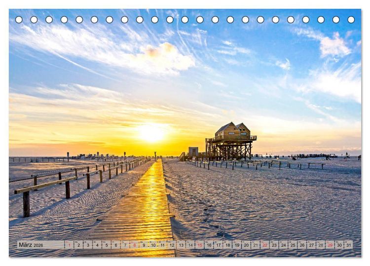 Produktbild: St. Peter Ording - Atemberaubende Momente (Tischkalender 2026 DIN A5 quer), CALVENDO Monatskalender