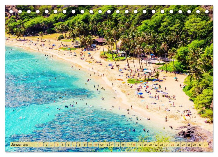 Produktbild: O'ahu - Eine Reise in das Herz von Hawaii (Tischkalender 2026 DIN A5 quer), CALVENDO Monatskalender