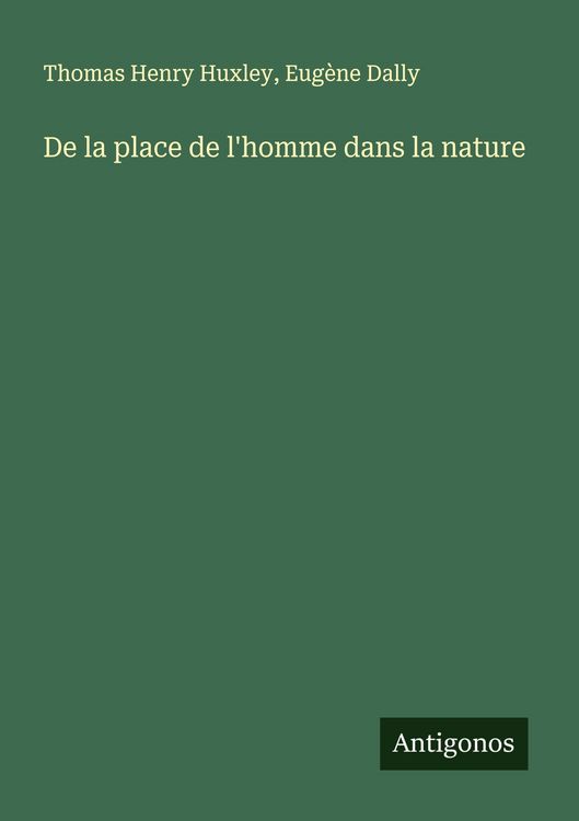 Produktbild: De la place de l'homme dans la nature