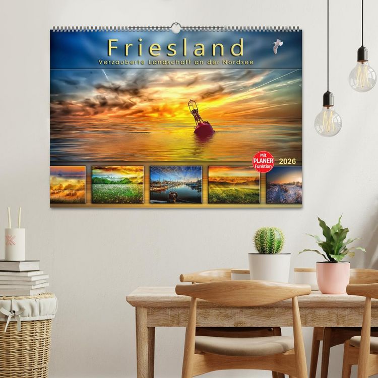 Produktbild: Friesland, verzauberte Landschaft an der Nordsee (Wandkalender 2026 DIN A2 quer), CALVENDO Monatskalender