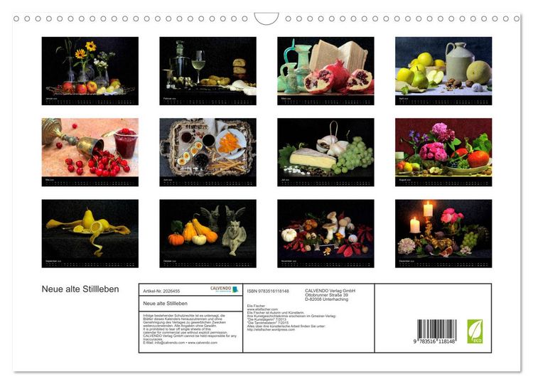 Produktbild: Neue alte Stillleben (Wandkalender 2026 DIN A3 quer), CALVENDO Monatskalender