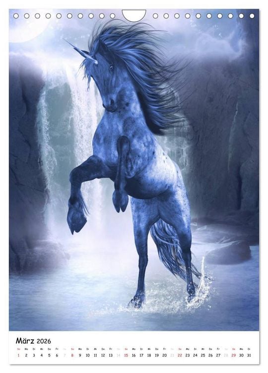 Produktbild: Einhorn und Pegasus (Wandkalender 2026 DIN A4 hoch), CALVENDO Monatskalender