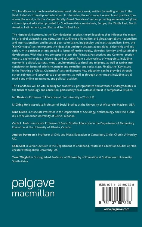Produktbild: The Palgrave Handbook of Global Citizenship and Education