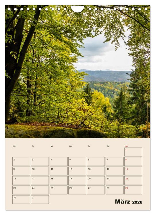 Produktbild: Zauberhafte S&auml;chsische Schweiz (Wandkalender 2026 DIN A4 hoch), CALVENDO Monatskalender