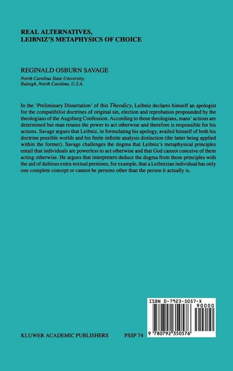 Produktbild: Real Alternatives, Leibniz&rsquo;s Metaphysics of Choice