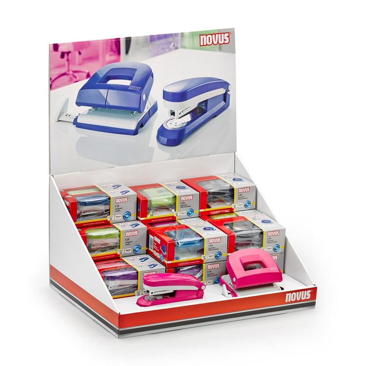 Produktbild: Locher E 210 fresh, bis 10 Blatt fresh pink/grau, Anschlagschiene