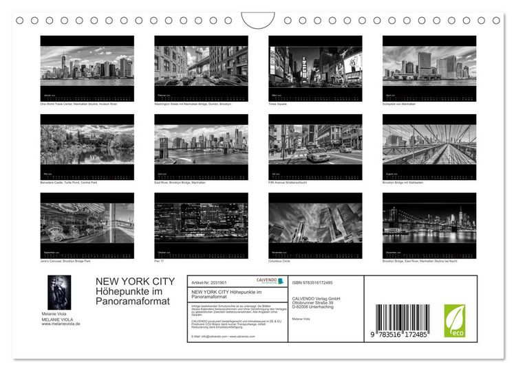 Produktbild: NEW YORK CITY H&ouml;hepunkte im Panoramaformat (Wandkalender 2026 DIN A4 quer), CALVENDO Monatskalender