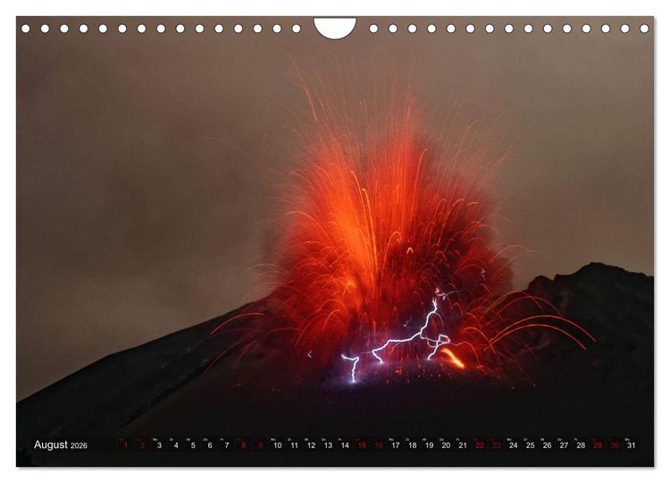 Produktbild: Vulkane - Magma, Lava, Eruptionen (Wandkalender 2026 DIN A4 quer), CALVENDO Monatskalender