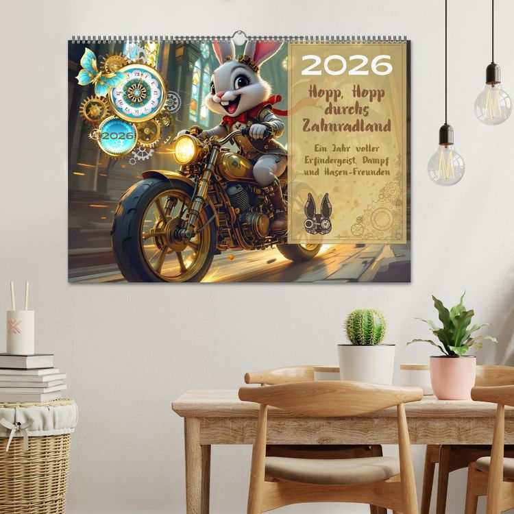 Produktbild: Hopp, Hopp durchs Zahnradland (Wandkalender 2026 DIN A2 quer), CALVENDO Monatskalender