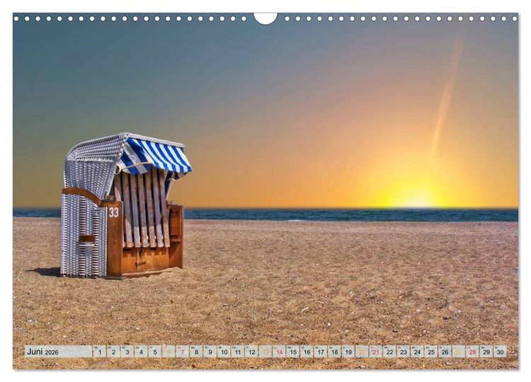 Produktbild: Strandvergn&uuml;gen - an Nordsee und Ostsee (Wandkalender 2026 DIN A3 quer), CALVENDO Monatskalender