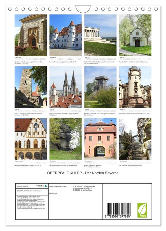 Produktbild: OBERPFALZ KULT.P - Der Norden Bayerns (Wandkalender 2026 DIN A4 hoch), CALVENDO Monatskalender