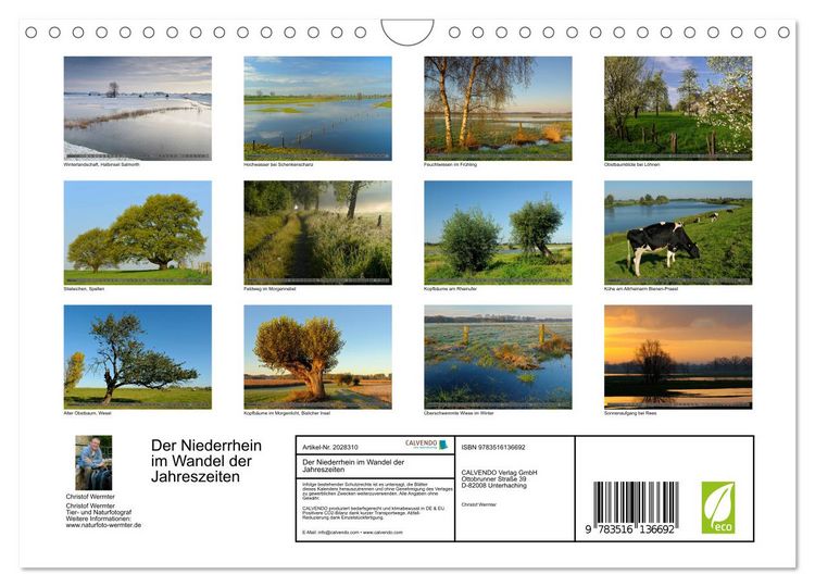 Produktbild: Der Niederrhein im Wandel der Jahreszeiten (Wandkalender 2026 DIN A4 quer), CALVENDO Monatskalender