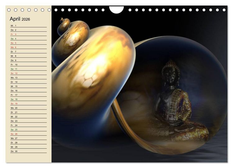 Produktbild: Buddha und Yin Yang (Wandkalender 2026 DIN A4 quer), CALVENDO Monatskalender